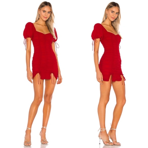 MAJORELLE Gerald Mini Dress in Red - Picture 1 of 8